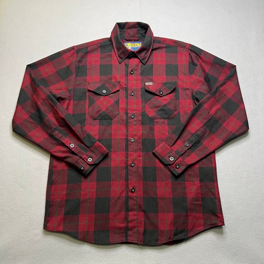 Dixxon Flannel Company Red Black Plaid Button Up Shirt Mens Large L Long Sleeve